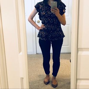 Anthropologie Silk Cowl Neck Tie Waist Blouse